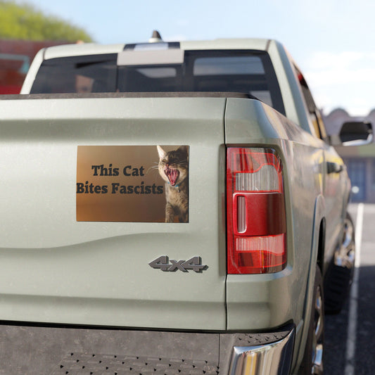 Car Magnet - "This Cat Bites Fascists" - 7.5"x4.5"