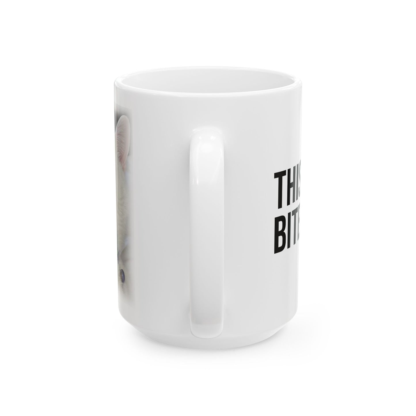 Ceramic Mug — 'This Cat Also Bites Fascists' Political Statement Coffee Cup