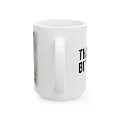 Ceramic Mug — 'This Cat Also Bites Fascists' Political Statement Coffee Cup
