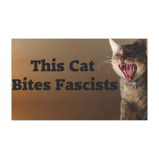 Car Magnet - "This Cat Bites Fascists" - 7.5"x4.5"