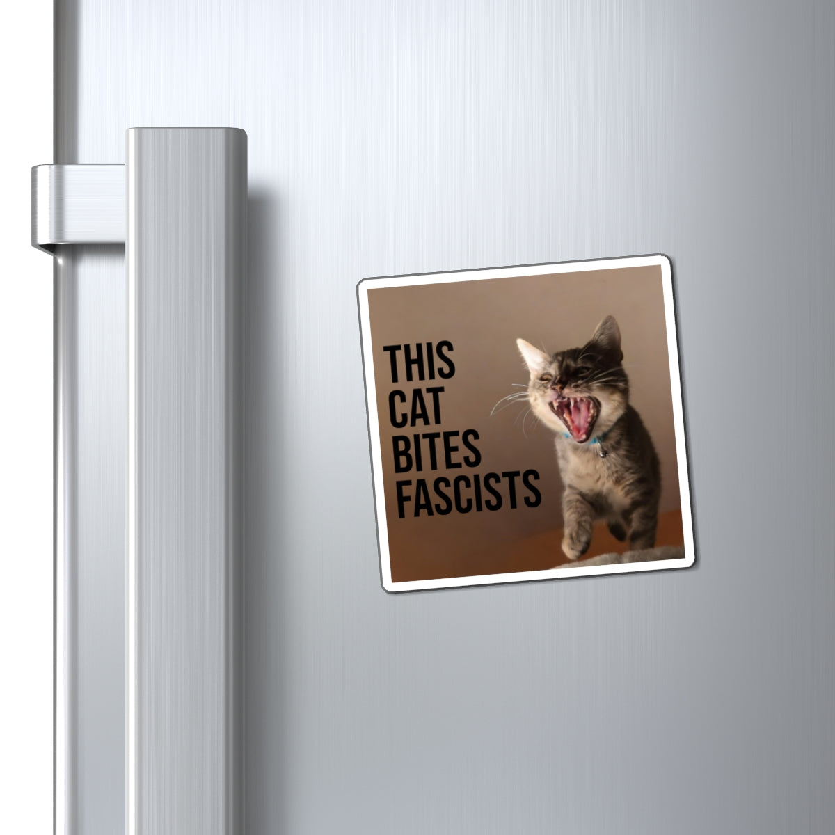 Magnet – "This Cat Bites Fascists" Political Cat Fridge Magnet