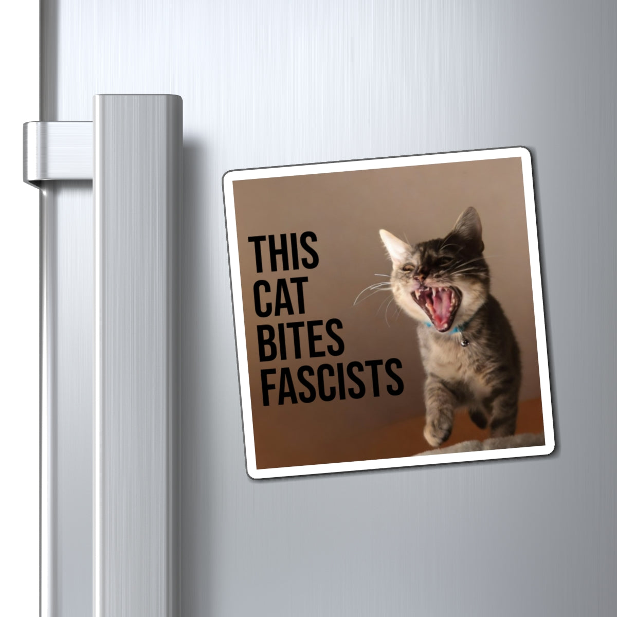 Magnet – "This Cat Bites Fascists" Political Cat Fridge Magnet