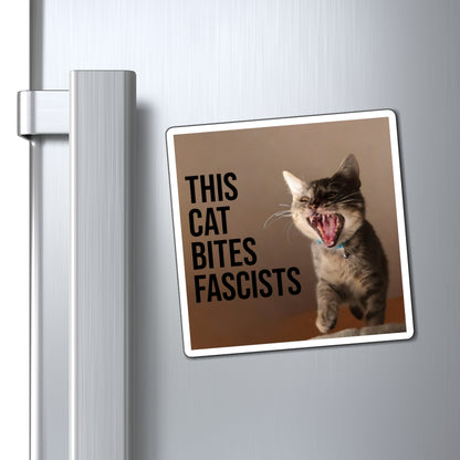 Magnet – "This Cat Bites Fascists" Political Cat Fridge Magnet