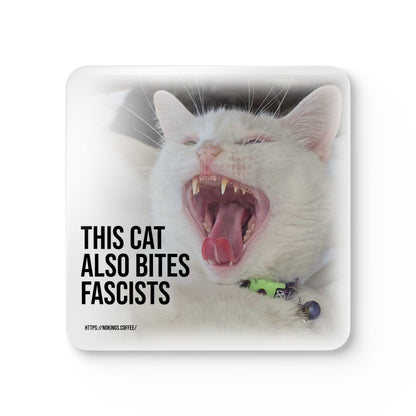 Coaster  (Set of 4) — "This Cat Also Bites Fascists"