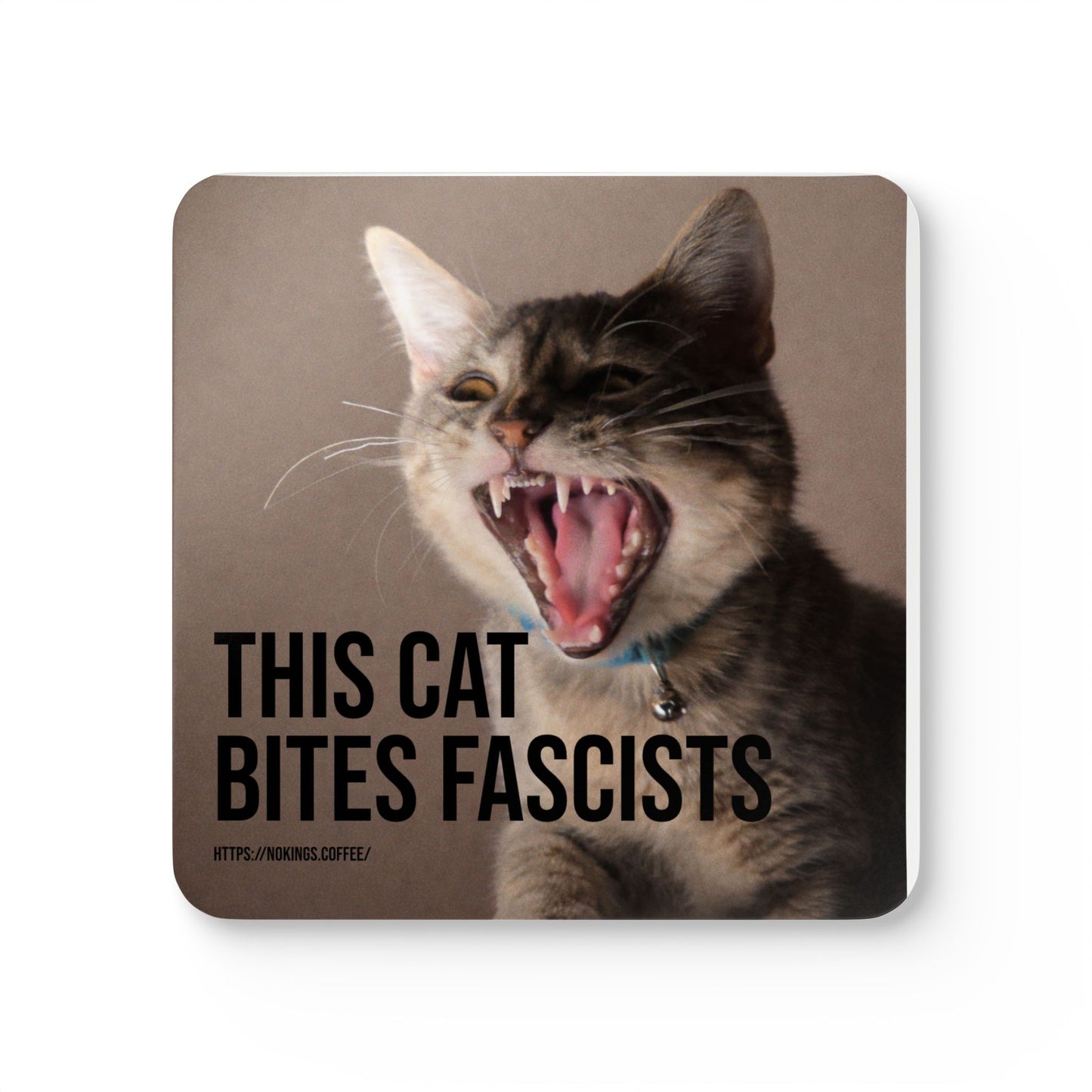 Coaster  (Set of 4) — "This Cat Bites Fascists"