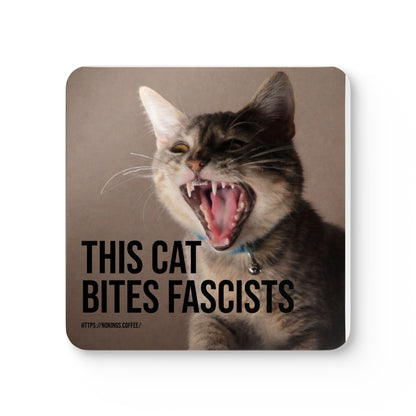 Coaster  (Set of 4) — "This Cat Bites Fascists"