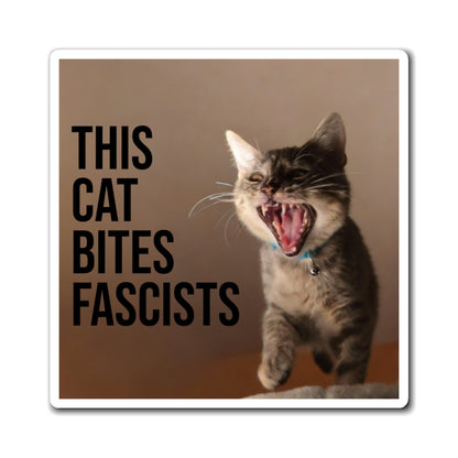 Magnet – "This Cat Bites Fascists" Political Cat Fridge Magnet