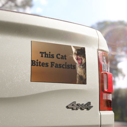 Car Magnet - "This Cat Bites Fascists" - 7.5"x4.5"
